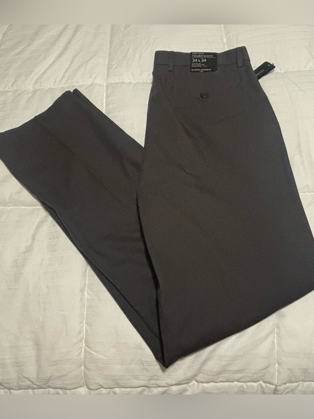 NWT Banana Republic Non-Iron Tailored Slim Fit Gray Slacks 34x34